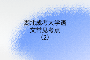 湖北成考大學(xué)語(yǔ)文常見考點(diǎn)(2)
