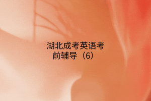 湖北成考英語(yǔ)考前輔導(dǎo)(6)