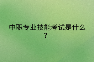 中職專業(yè)技能考試是什么? 中職專業(yè)技能考試是什么?