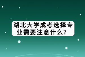 湖北大學(xué)成考選擇專業(yè)需要注意什么？