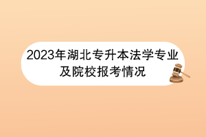 2023年湖北專升本法學(xué)專業(yè)及院校報(bào)考情況 2023年湖北專升本法學(xué)專業(yè)及院校報(bào)考情況
