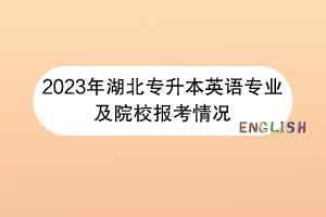 2023年湖北專升本英語專業(yè)及院校報考情況