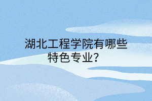 湖北工程學(xué)院有哪些特色專業(yè)？