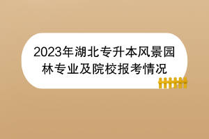 2023年湖北專升本風(fēng)景園林專業(yè)及院校報(bào)考情況 2023年湖北專升本風(fēng)景園林專業(yè)及院校報(bào)考情況