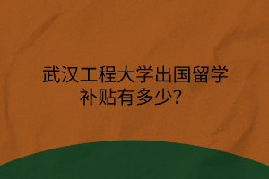 武漢工程大學出國留學補貼有多少? 武漢工程大學出國留學補貼有多少?