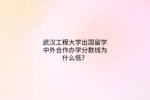 武漢工程大學(xué)出國(guó)留學(xué)中外合作辦學(xué)分?jǐn)?shù)線為什么低? 武漢工程大學(xué)出國(guó)留學(xué)中外合作辦學(xué)分?jǐn)?shù)線為什么低?