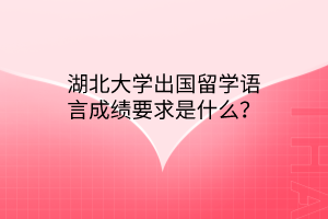 湖北大學(xué)出國留學(xué)語言成績要求是什么？
