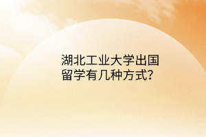 湖北工業(yè)大學(xué)出國留學(xué)有幾種方式? 湖北工業(yè)大學(xué)出國留學(xué)有幾種方式?