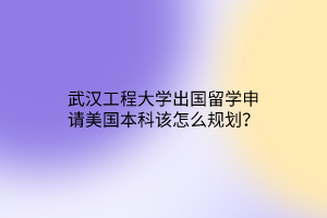 武漢工程大學(xué)出國留學(xué)申請(qǐng)美國本科該怎么規(guī)劃? 武漢工程大學(xué)出國留學(xué)申請(qǐng)美國本科該怎么規(guī)劃?