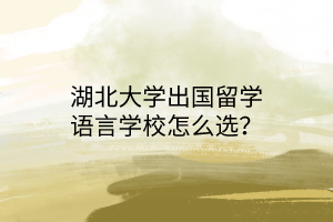 湖北大學出國留學語言學校怎么選? 湖北大學出國留學語言學校怎么選?