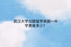 武漢大學出國留學英國一年學費是多少? 武漢大學出國留學英國一年學費是多少?