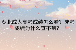 湖北成人高考成績怎么看?成考成績?yōu)槭裁床椴坏剑? alt=