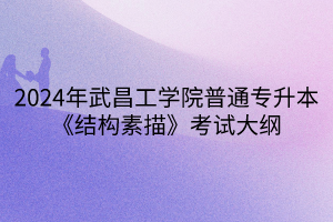 2024年武昌工學(xué)院普通專升本《結(jié)構(gòu)素描》考試大綱(1) 2024年武昌工學(xué)院普通專升本《結(jié)構(gòu)素描》考試大綱(1)