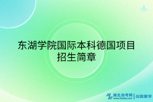 東湖學(xué)院國際本科德國項(xiàng)目招生簡(jiǎn)章 東湖學(xué)院國際本科德國項(xiàng)目招生簡(jiǎn)章