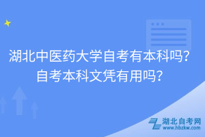 湖北中醫(yī)藥大學(xué)自考有本科嗎？自考本科文憑有用嗎？