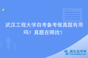 武漢工程大學(xué)自考備考做真題有用嗎？真題在哪找？