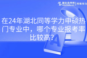 在24年湖北同等學力申碩熱門專業(yè)中，哪個專業(yè)報考率比較高？