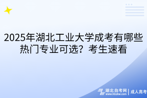 2025年湖北工業(yè)大學(xué)成考有哪些熱門專業(yè)可選？考生速看