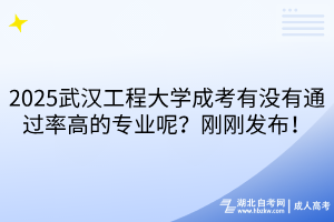 2025武漢工程大學(xué)成考有沒有通過率高的專業(yè)呢？剛剛發(fā)布！