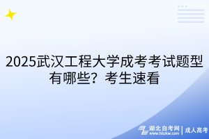 2025武漢工程大學成考考試題型有哪些？考生速看
