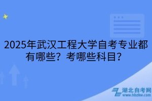 2025年武漢工程大學(xué)自考專業(yè)都有哪些？考哪些科目？