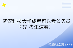 武漢科技大學(xué)成考可以考公務(wù)員嗎？考生速看！
