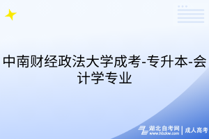 中南財(cái)經(jīng)政法大學(xué)成考-專(zhuān)升本-會(huì)計(jì)學(xué)專(zhuān)業(yè)
