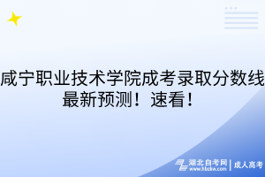 咸寧職業(yè)技術(shù)學(xué)院成考錄取分數(shù)線最新預(yù)測！速看！