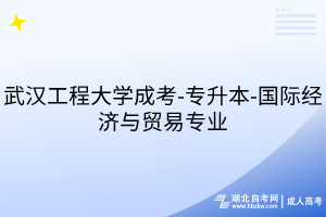 武漢工程大學(xué)成考-專升本-國際經(jīng)濟(jì)與貿(mào)易專業(yè)