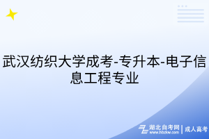 武漢紡織大學成考-專升本-電子信息工程專業(yè)