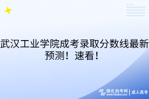 武漢工業(yè)學(xué)院成考錄取分?jǐn)?shù)線最新預(yù)測(cè)！速看！