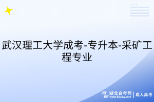 武漢理工大學(xué)成考-專升本-采礦工程專業(yè)