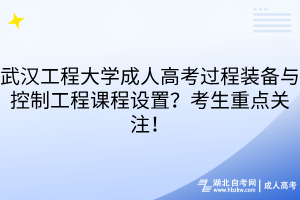 武漢工程大學(xué)成人高考過程裝備與控制工程課程設(shè)置？考生重點(diǎn)關(guān)注！