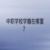 中職學(xué)校學(xué)籍在哪里？