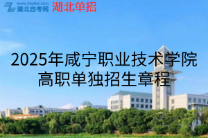 2025年咸寧職業(yè)技術學院高職單獨招生章程