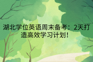 湖北學(xué)位英語周末備考：2天打造高效學(xué)習(xí)計劃！