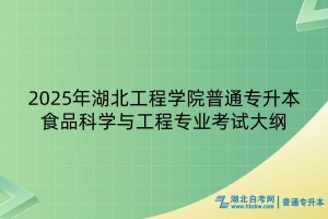 2025年湖北工程學(xué)院普通專升本食品科學(xué)與工程專業(yè)考試大綱