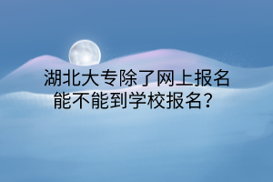 湖北大專除了網(wǎng)上報名能不能到學(xué)校報名？