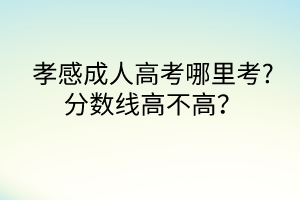 孝感成人高考哪里考?分數(shù)線高不高？