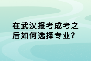 在報(bào)考武漢成考之后如何選擇專業(yè)？