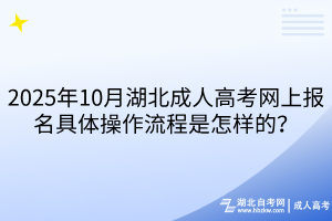 2025年10月湖北成人高考網(wǎng)上報名具體操作流程是怎樣的？
