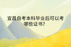 宜昌自考本科畢業(yè)后可以考哪些證書？