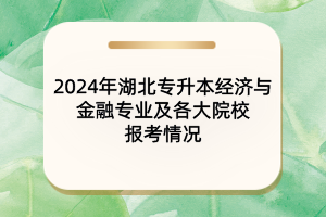2024年湖北專升本經濟與金融專業(yè)及各大院校報考情況