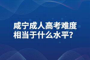 咸寧成人高考難度相當(dāng)于什么水平？
