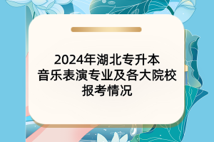 ?2024年湖北專升本音樂(lè)表演專業(yè)及各大院校報(bào)考情況