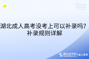 湖北成人高考沒考上可以補(bǔ)錄嗎？補(bǔ)錄規(guī)則詳解