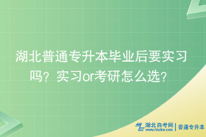 湖北普通專升本畢業(yè)后要實習嗎？實習or考研怎么選？