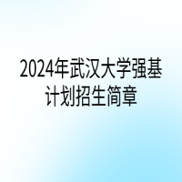 2024年武漢大學(xué)強(qiáng)基計劃招生簡章