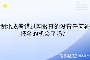 湖北成考錯過網(wǎng)報(bào)真的沒有任何補(bǔ)報(bào)名的機(jī)會了嗎？ 