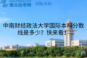 中南財經(jīng)政法大學國際本科分數(shù)線是多少？快來看！